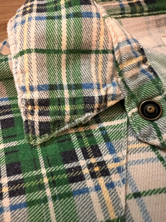 The Great The Heritage Green Plaid Flannel Shirt Womens Sz 2 M Snaps Western - Picture 10 of 12